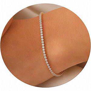 Women Stainless Steel 18K‎ Gold Pearl Beaded Chain Bracelets